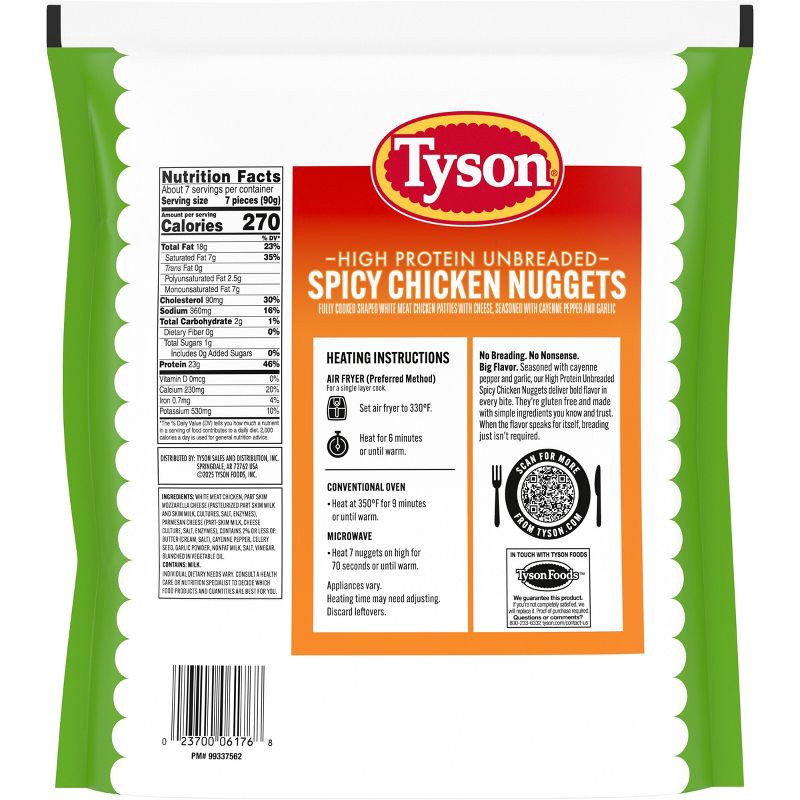 slide 8 of 10, Tyson Simple Spicy Chicken Nugget - Frozen - 22oz, 22 oz