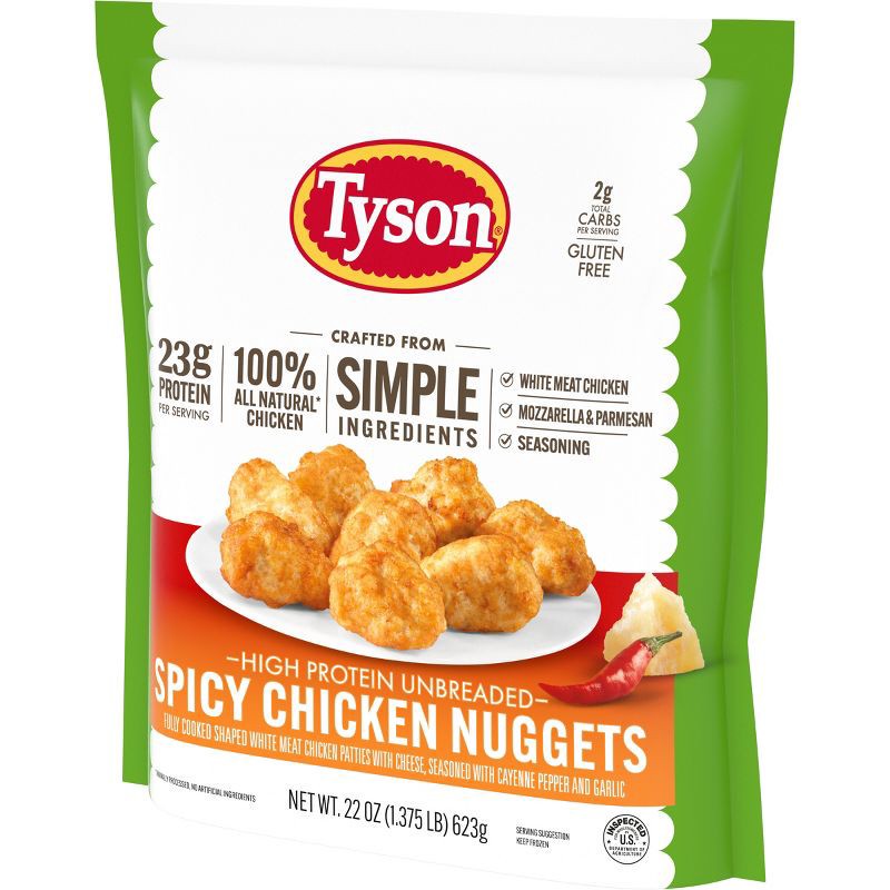 slide 9 of 10, Tyson Simple Spicy Chicken Nugget - Frozen - 22oz, 22 oz