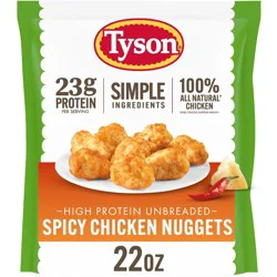 Tyson Simple Spicy Chicken Nugget - Frozen - 22oz