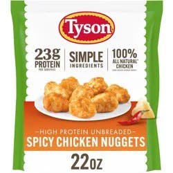 Tyson Simple Spicy Chicken Nugget - Frozen - 22oz