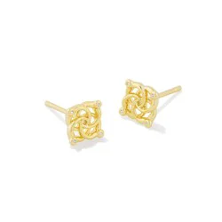 Kendra Scott Small Iris Stud Earrings - Gold/White