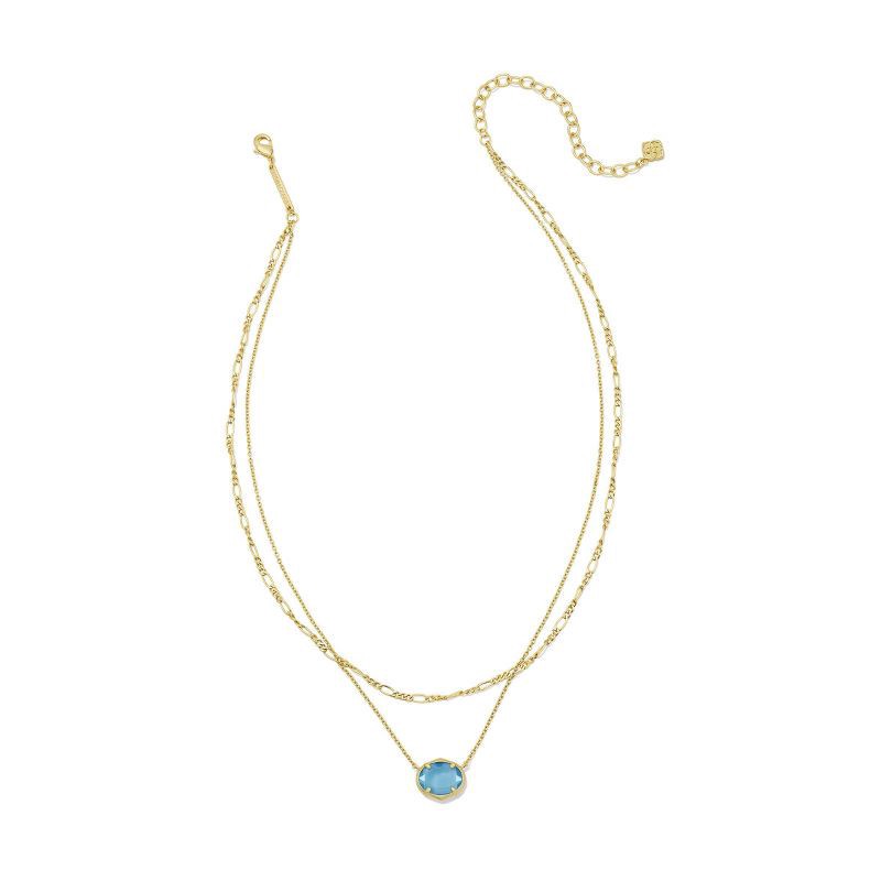 slide 1 of 2, Kendra Scott Henley Multi Strand Necklace - Light Blue/Gold, 1 ct