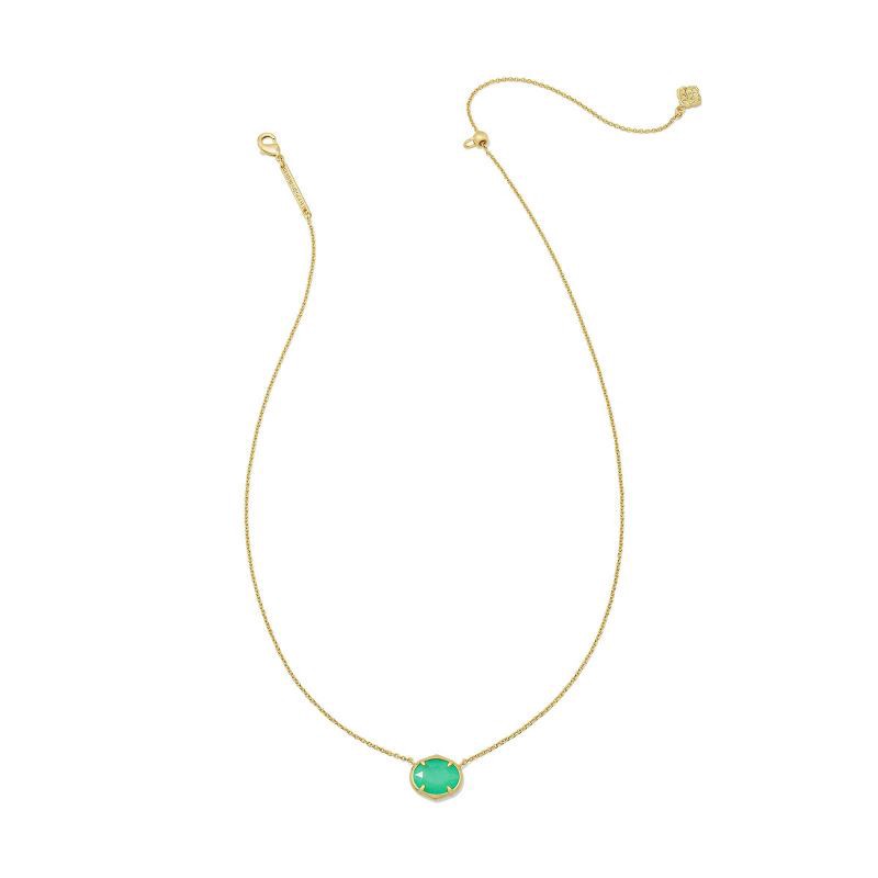 slide 1 of 2, Kendra Scott Henley Pendant Necklace - Green/Gold, 1 ct