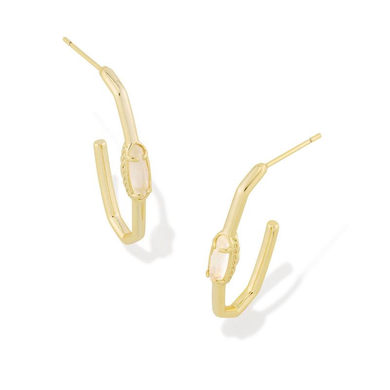slide 2 of 2, Kendra Scott Emma Hoop Earrings - Ivory/Gold, 1 ct