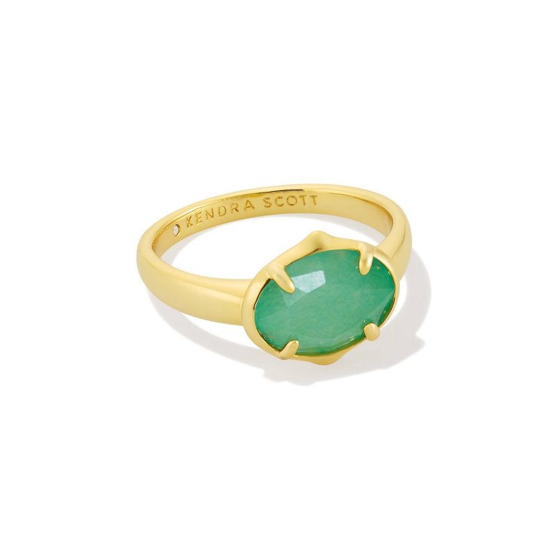 slide 1 of 1, Kendra Scott Henley Band Ring - Green/Gold Quartzite Size 7, 1 ct
