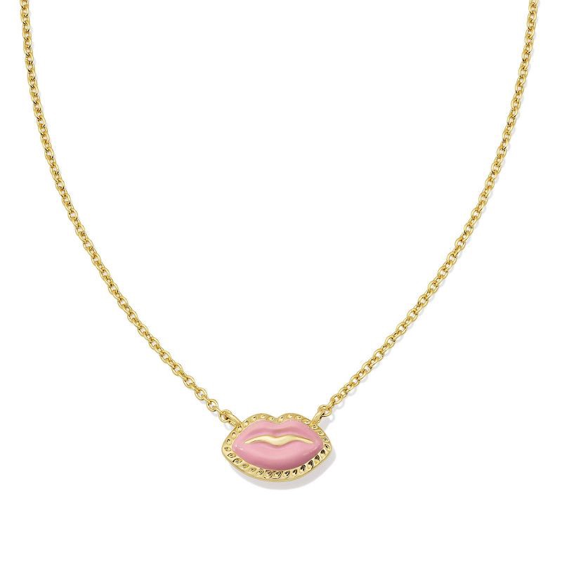 slide 2 of 2, Kendra Scott Lips Enamel Pendant Necklace - Gold/Light Pink, 1 ct