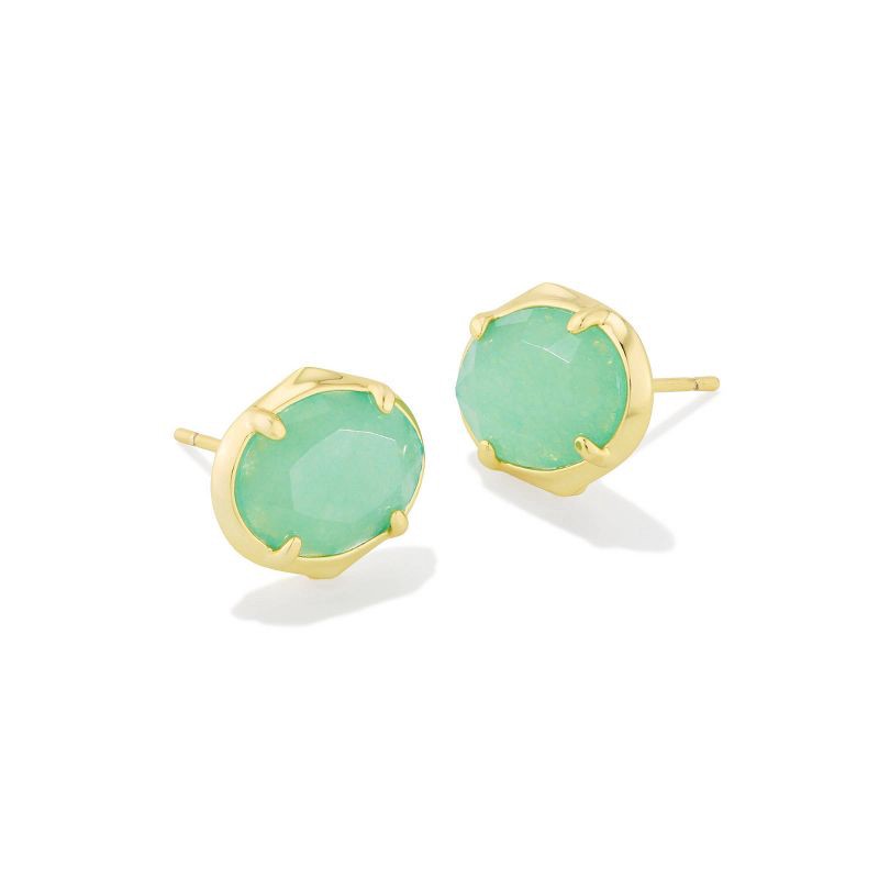 slide 1 of 1, Kendra Scott Henley Stud Quartzite Earrings - Green/Gold, 1 ct
