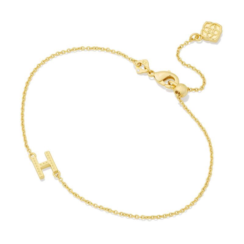 slide 1 of 1, Kendra Scott Mini Initial "H" Delicate Chain Bracelet - Gold, 1 ct