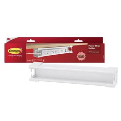 Command Damage-Free Hanging Power Strip Holder White