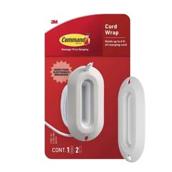 Command Damage-Free Hanging Cord Wrap White
