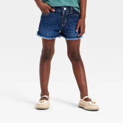 Toddler Girls' Denim Cutoff Shorts - Cat & Jack™ Dark Wash 4T