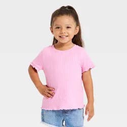 Toddler Girls' Pointelle T-Shirt - Cat & Jack™ Pink 2T
