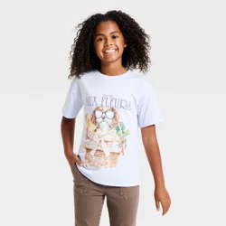 Girls' Short Sleeve Dog Oversized Graphic T-Shirt - Cat & Jack™ Blue L