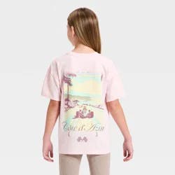 Girls' Short Sleeve Oversized Graphic T-Shirt - Cat & Jack™ Light Pink M
