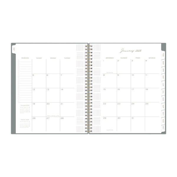 slide 2 of 8, 2025 Blue Sky Monthly Planning Calendar, 8"" X 10"", Solid Slate, January 2025 To December 2025, 1 ct