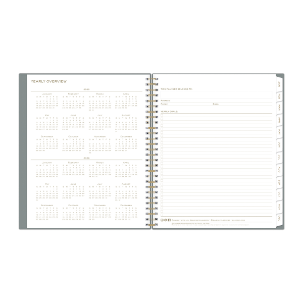 slide 5 of 8, 2025 Blue Sky Monthly Planning Calendar, 8"" X 10"", Solid Slate, January 2025 To December 2025, 1 ct