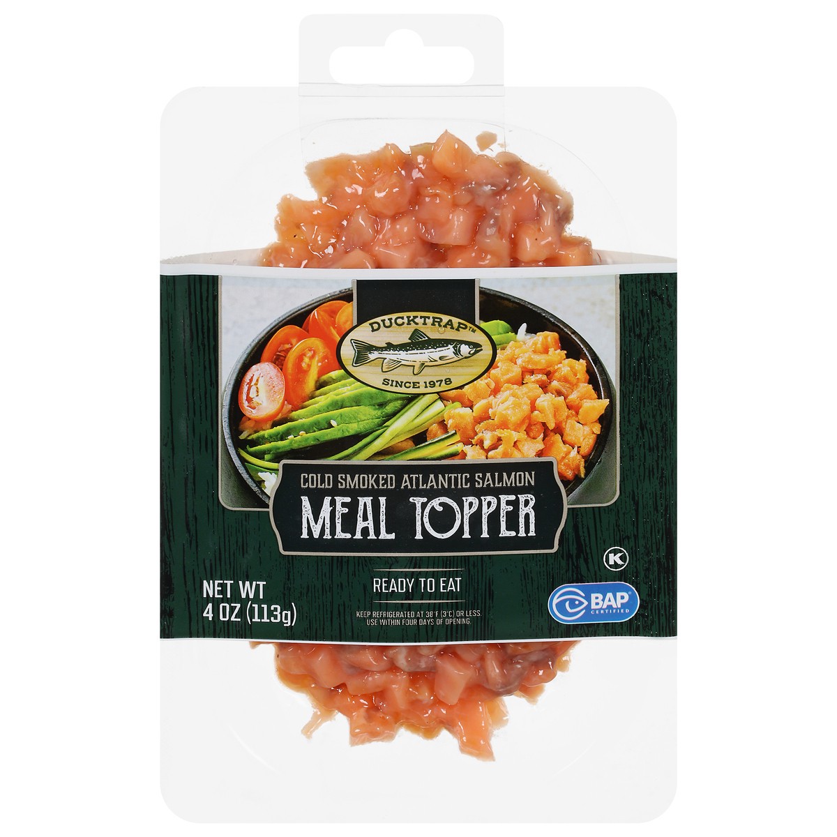 slide 10 of 14, Ducktrap River of Maine Cold Smoked Atlantic Salmon Meal Topper 4 oz, 4 oz
