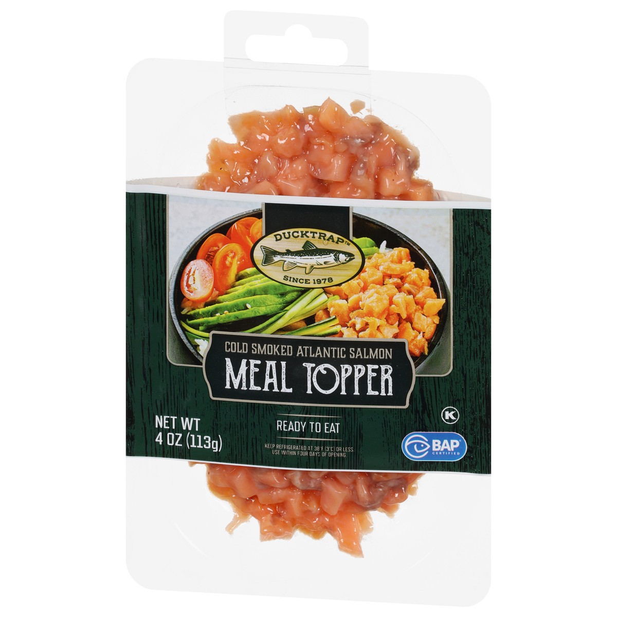 slide 11 of 14, Ducktrap River of Maine Cold Smoked Atlantic Salmon Meal Topper 4 oz, 4 oz
