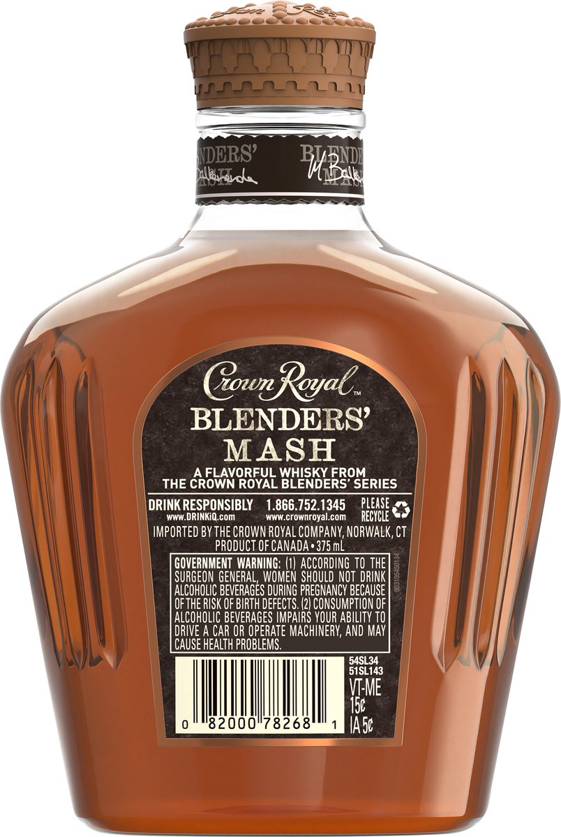 slide 3 of 3, Crown Royal Blenders' Mash Blended Canadian Whisky, 375 mL, 375 ml