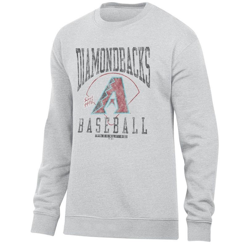 slide 1 of 3, MLB Arizona Diamondbacks Men's Ash Crewneck Sweatshirt - XL, 1 ct