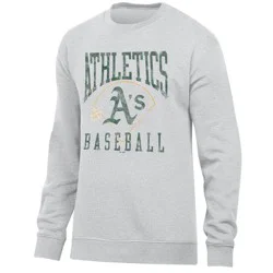 MLB Athletics Men's Ash Crewneck Sweatshirt - XXL