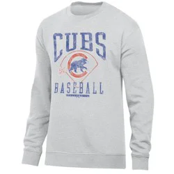 MLB Chicago Cubs Men's Ash Crewneck Sweatshirt - S