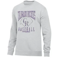 MLB Colorado Rockies Men's Ash Crewneck Sweatshirt - XXL
