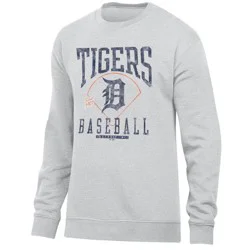 MLB Detroit Tigers Men's Ash Crewneck Sweatshirt - M