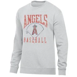 MLB Los Angeles Angels Men's Ash Crewneck Sweatshirt - L