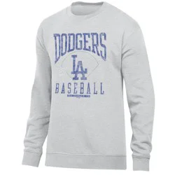 MLB Los Angeles Dodgers Men's Ash Crewneck Sweatshirt - XXL