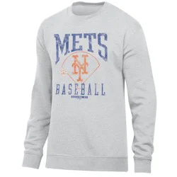 MLB New York Mets Men's Ash Crewneck Sweatshirt - M