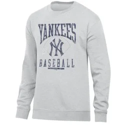 MLB New York Yankees Men's Ash Crewneck Sweatshirt - M