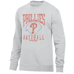 MLB Philadelphia Phillies Men's Ash Crewneck Sweatshirt - XXL