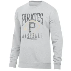 MLB Pittsburgh Pirates Men's Ash Crewneck Sweatshirt - L