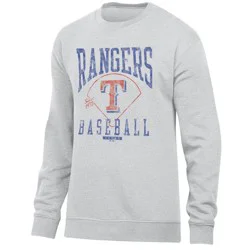 MLB Texas Rangers Men's Ash Crewneck Sweatshirt - L