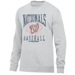 MLB Washington Nationals Men's Ash Crewneck Sweatshirt - L