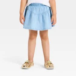 Toddler Girls' Denim Twill Skort - Cat & Jack™ Medium Wash 12M