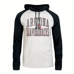 MLB Arizona Diamondbacks Men's Ash Hooded Long Sleeve T-Shirt - L