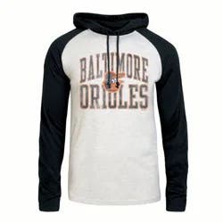 MLB Baltimore Orioles Men's Ash Hooded Long Sleeve T-Shirt - S