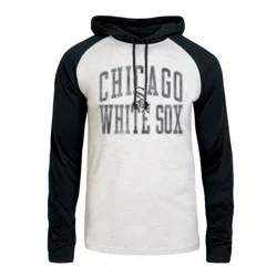 MLB Chicago White Sox Men's Ash Hooded Long Sleeve T-Shirt - S