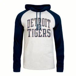 MLB Detroit Tigers Men's Ash Hooded Long Sleeve T-Shirt - S