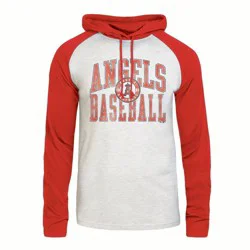 MLB Los Angeles Angels Men's Ash Hooded Long Sleeve T-Shirt - M