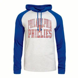 MLB Philadelphia Phillies Men's Ash Hooded Long Sleeve T-Shirt - L