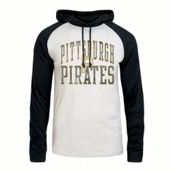 MLB Pittsburgh Pirates Men's Ash Hooded Long Sleeve T-Shirt - M