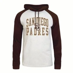 MLB San Diego Padres Men's Ash Hooded Long Sleeve T-Shirt - XXL