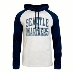 MLB Seattle Mariners Men's Ash Hooded Long Sleeve T-Shirt - L