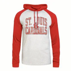 MLB St. Louis Cardinals Men's Ash Hooded Long Sleeve T-Shirt - XL