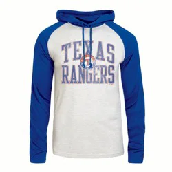 MLB Texas Rangers Men's Ash Hooded Long Sleeve T-Shirt - XL