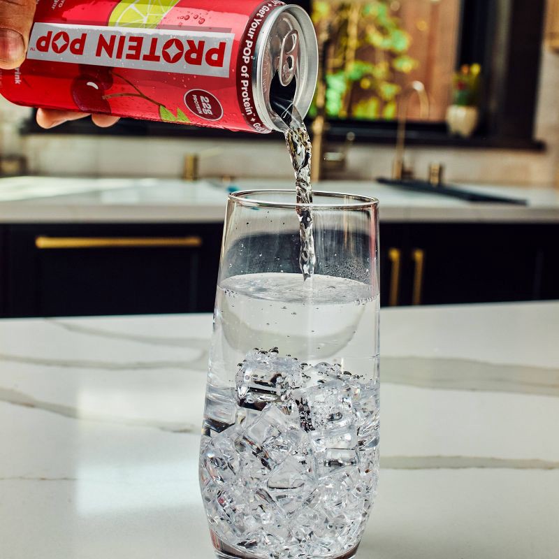 slide 5 of 6, Protein Pop Cherry Lime Flavoured Water - 12 fl oz, 12 fl oz