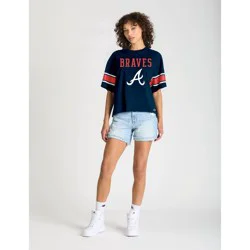 MLB Atlanta Braves Women's Champion Sequin Print T-Shirt - M